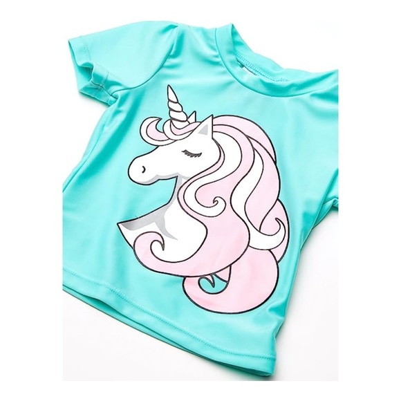 Freestyle Revolution Girls' Believe Rash Guard 2pc Set Swimwear, 12 Months - Picture 4 of 8